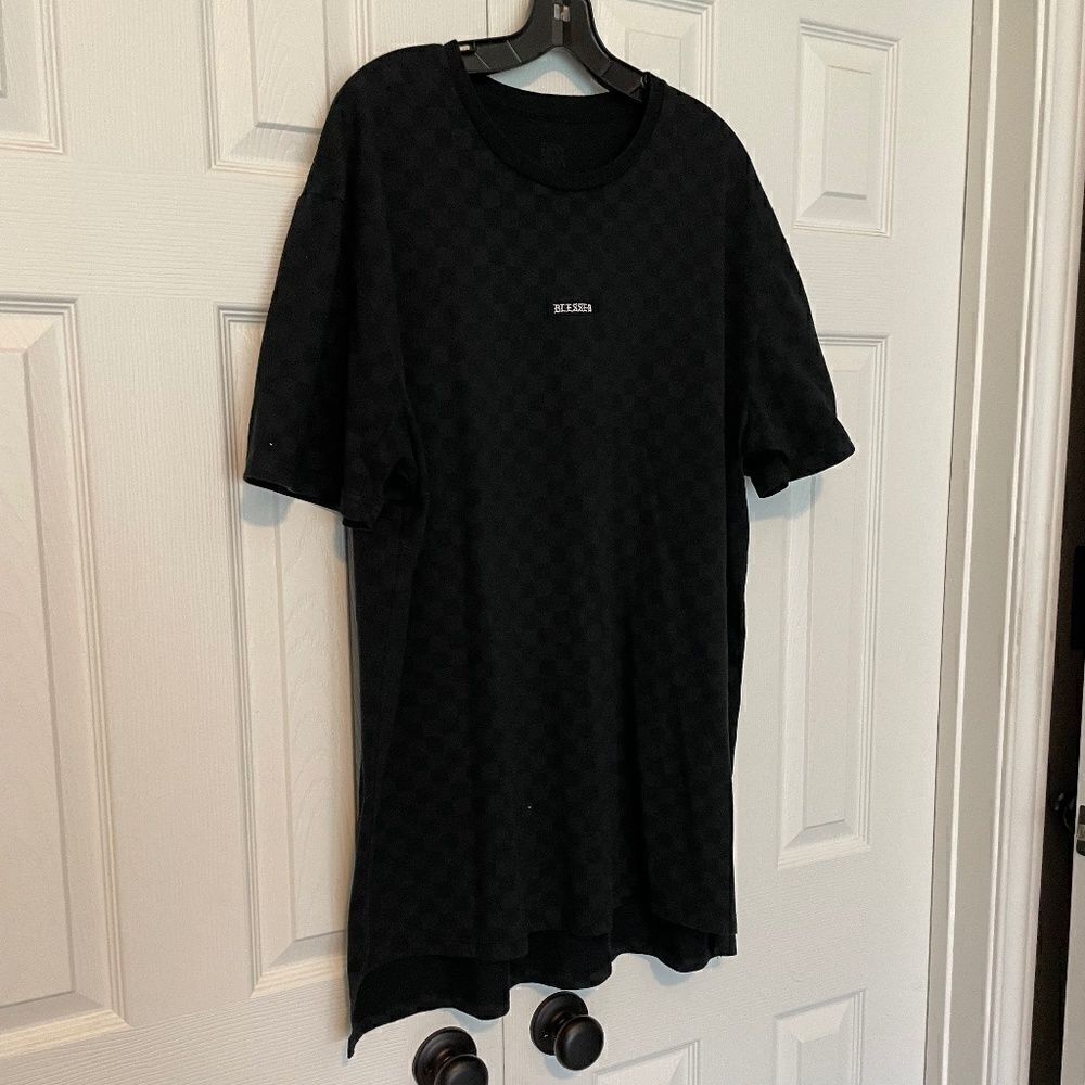Blessed Black Checkered T-Shirt - XXL